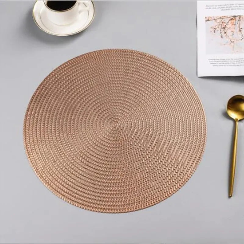 38CM Round PVC Placemat Table Mats Steak Pad Anti-scalding Insulation Pads INS Nordic Hotel Restaurant Home Improvement - Smart Home - Kitchen