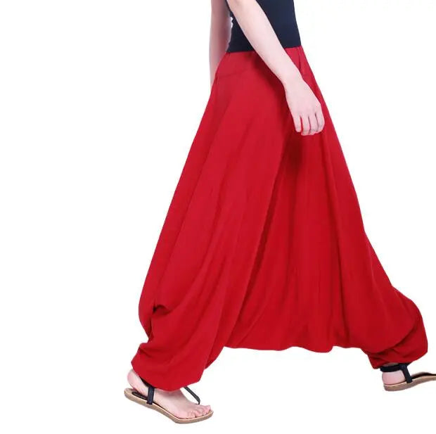 Casual harem plants, loose trousers, wide-leg pants, pant skirts,  - woman's crotch pants, bloomers women casual