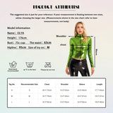 Womens Metallic Shiny Long Sleeve T-Shirt Fashion Shiny Slim Fit Mock Neck Cropped Tops for Cocktail Party Club Music Festival women tops - women short - women contemporary