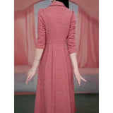Western-style Women's Dress 2025 Spring Autumn Female Fashion New Temperament Long-sleeved Dresses Korean Shrinking Slim Dress.