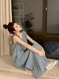 Sleeveless Nightgowns Sweet Ruffles Summer Ankle-length Sleepwear Fashion Korean Style Lounge Elegant Princess All-match women sleep