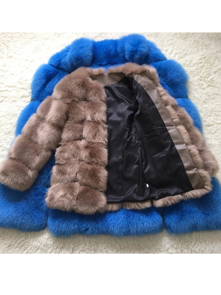 ZADORIN New Luxury Splicing Long Faux Fur Coat Women Thick Warm Winter Fashion Fluffy Faux Fur Women Jacket Coats for Women Outerwear